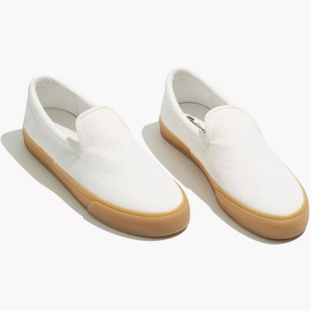 Madewell white slip on shoes